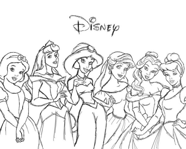Рисунки принцесс Диснея