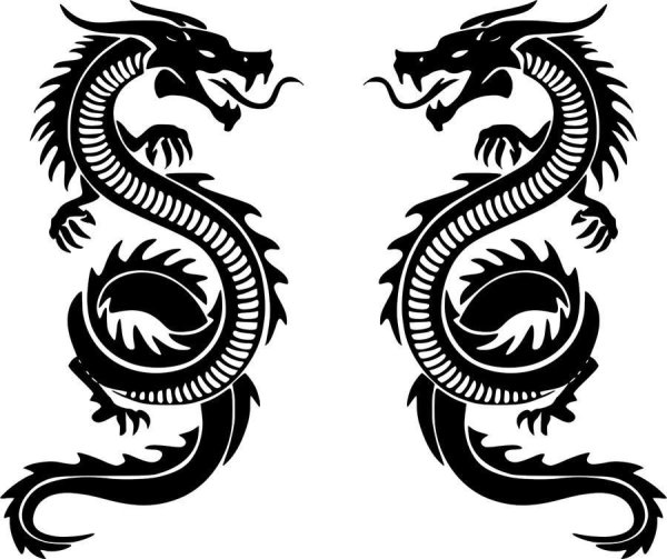 Татуировки трайбл китайский дракон