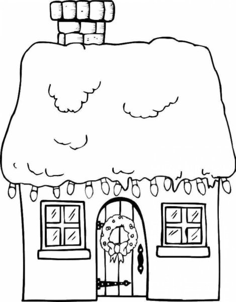 Раскраска зимний дом