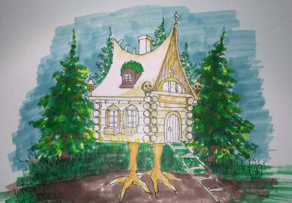 Сказочные домики рисование