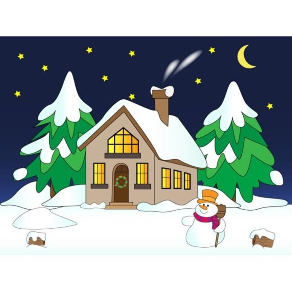 Рисунки дом снеговика