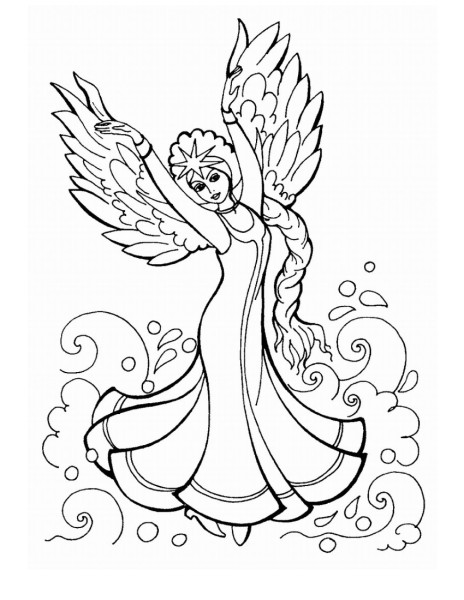 Принцесса лебедь из сказки о царе Салтане раскраска
