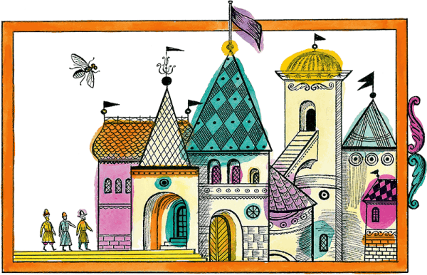 Рисунок златоглавый город князя Гвидона