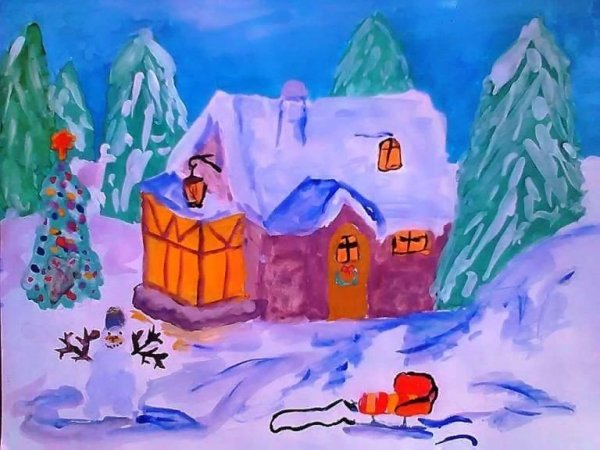 Дом Деда Мороза рисунок