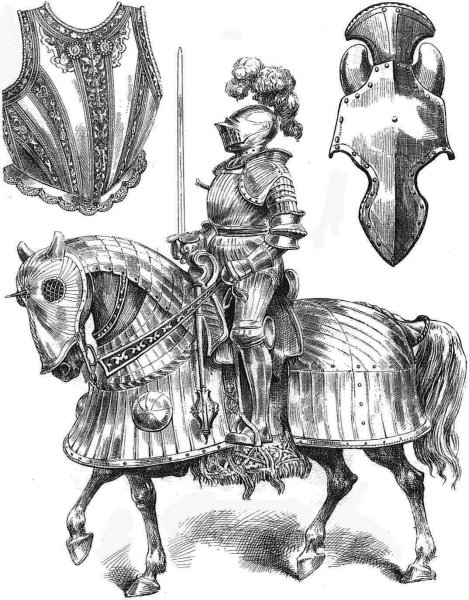 Исторические конные Рыцари средневековья