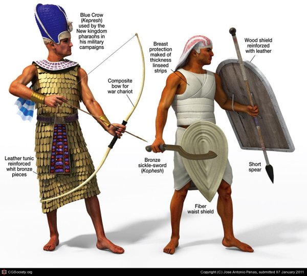 Одежда египтян в древности воинов