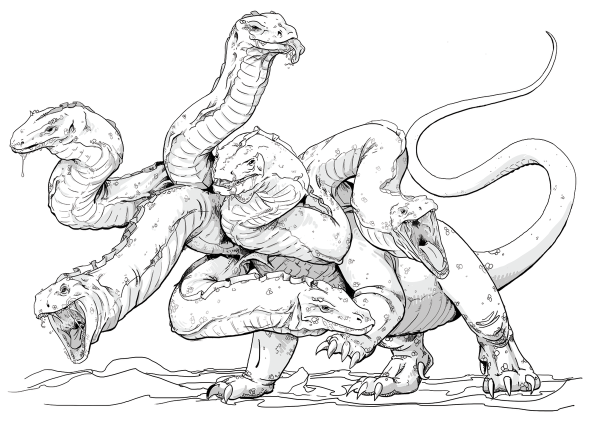 Лернейская гидра змея и дракон