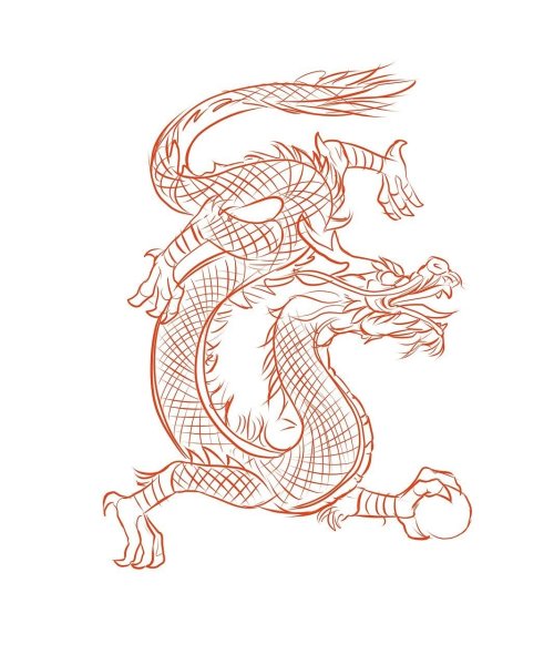 Рисунки дракон азия