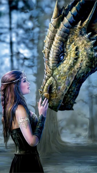 Рисунки дракон и девушка