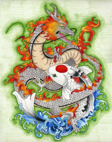Китайский дракон Инь Янь