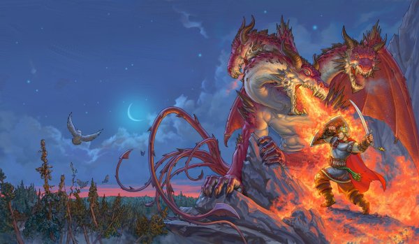 Рисунки дракон и воин