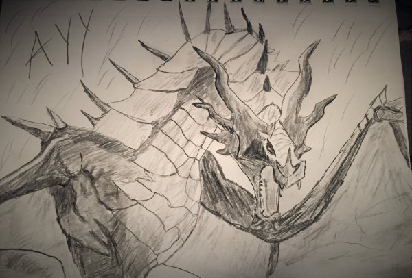 Дракон из Скайрима рисунок