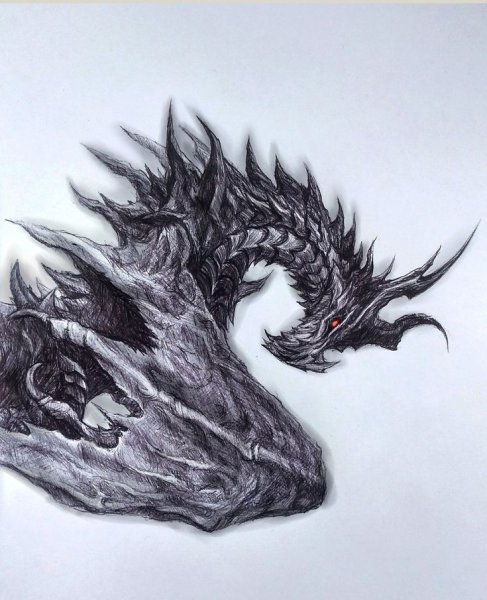 Рисунки дракон из скайрима