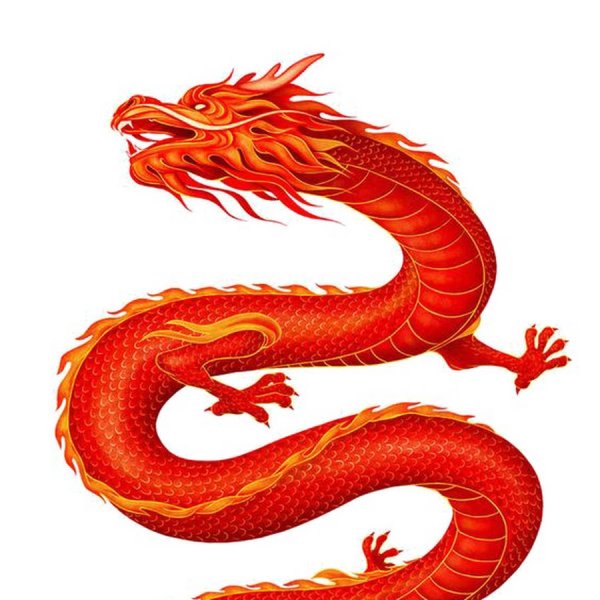 Золотой дракон Китай красный