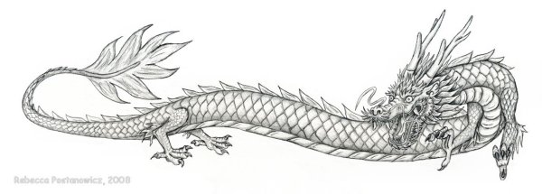 Китайский дракон набросок