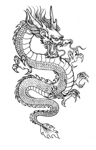 Рисунки дракон линейный