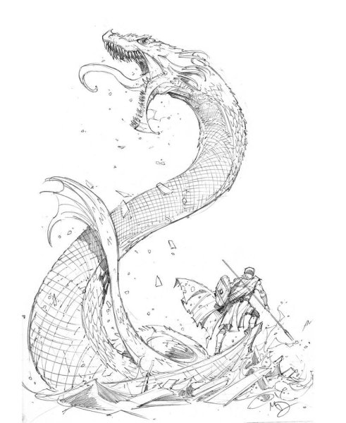 Морской дракон эскиз