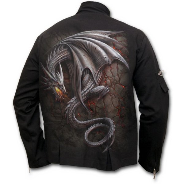 Куртка кожаная с драконам на спине