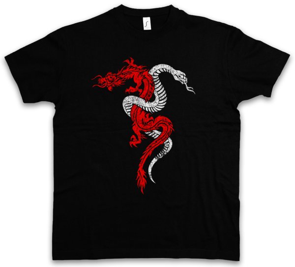 Черная футболка с драконом
