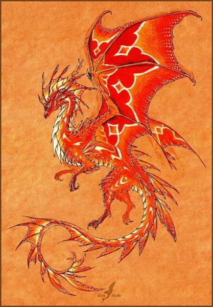 Рисунки дракон на земле