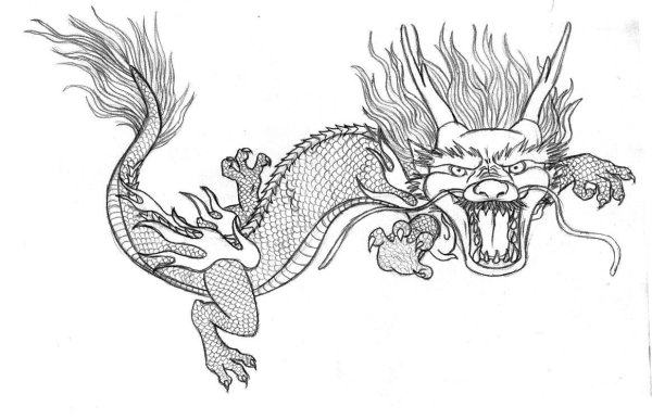 Китайский дракон раскраска для детей