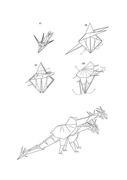 Оригами дракон схема