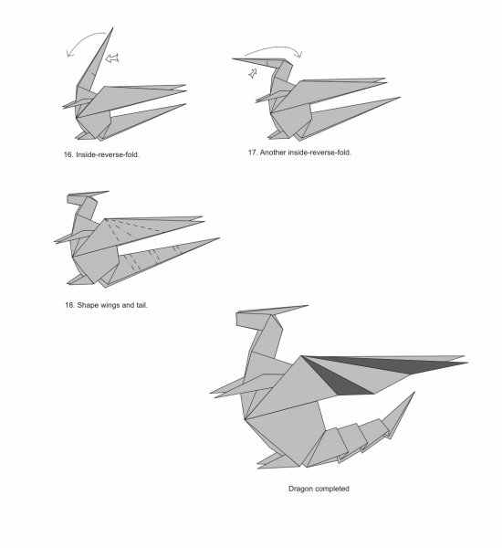 Оригами дракон схема летающего