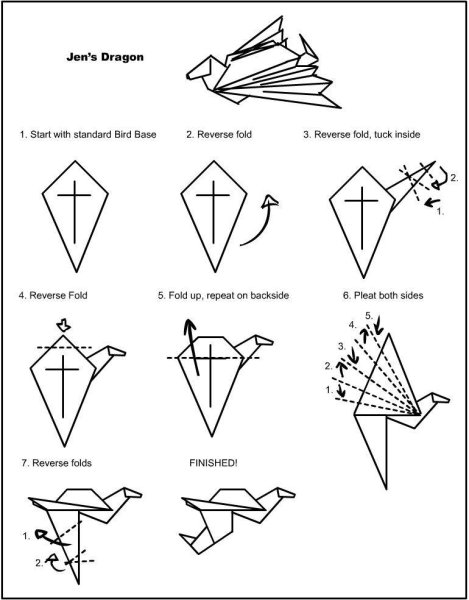 Оригами из бумаги драконы схемы для начинающих