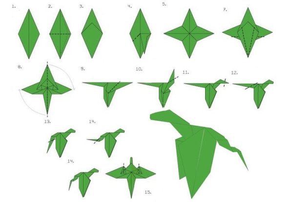 Оригами дракон для детей
