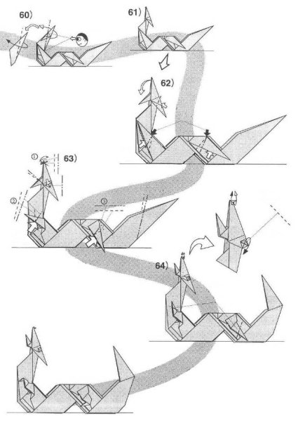 Оригами дракон лёгкая схема