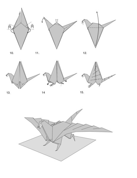 Оригами дракон схема для детей простая