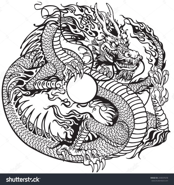 Китайский дракон Инь Янь