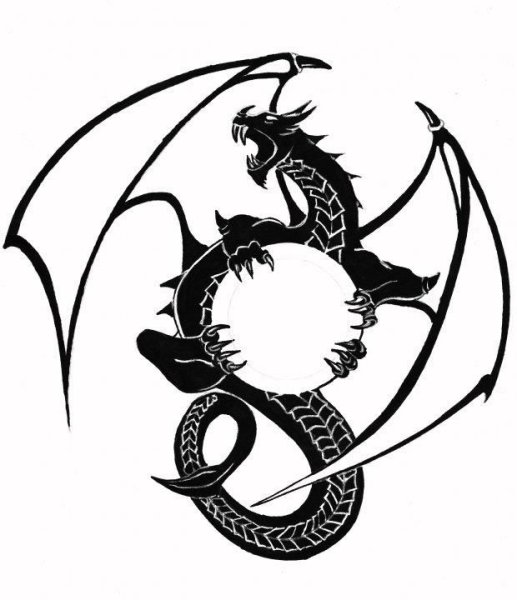 Рисунки дракон с жемчужиной