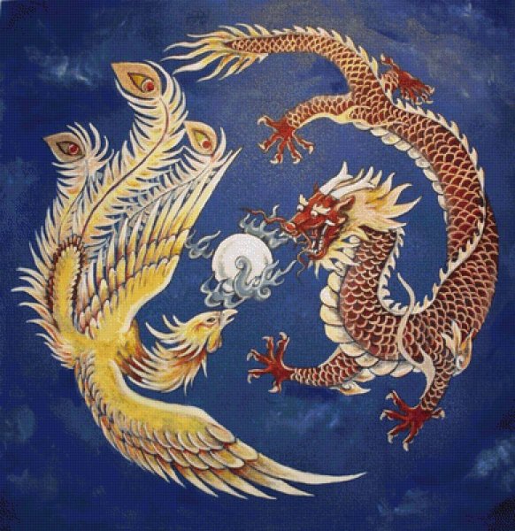 Китайский Феникс и дракон Мифические птицы