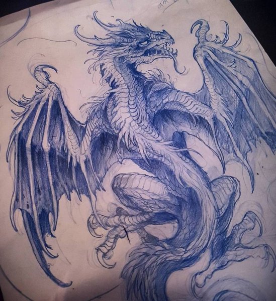 Европейский дракон тату