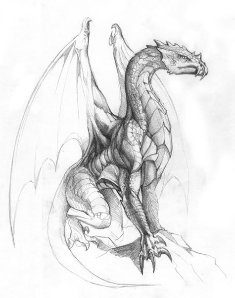 Рисунок драконакарандашами