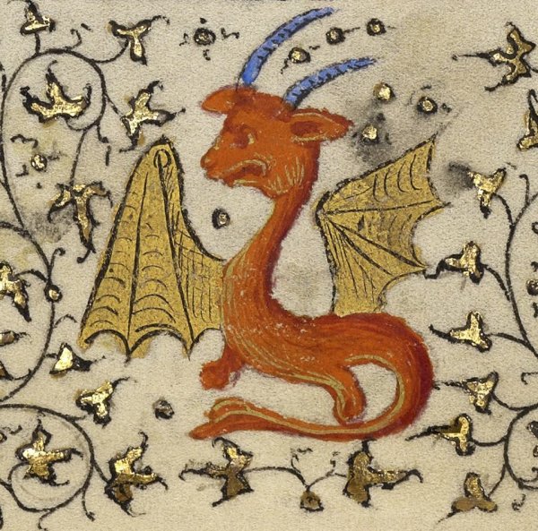 Дракон средневековый Манускрипт