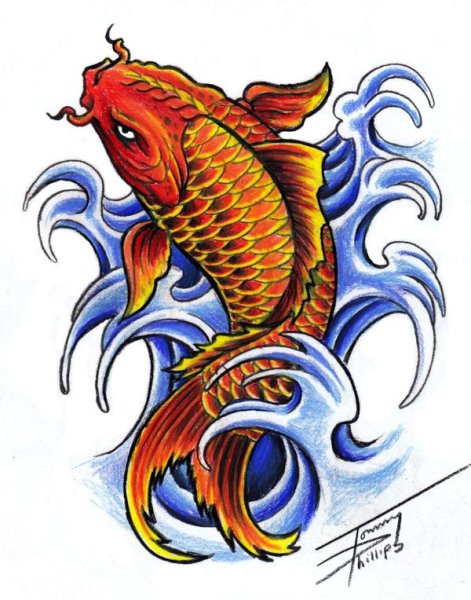 Японские рыбы тату