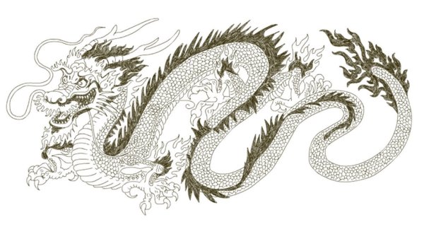Рисунки дракона в длину