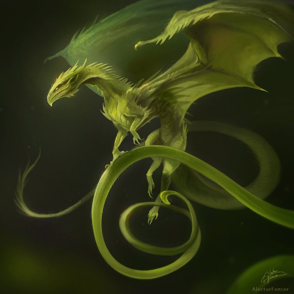 Зелёный дракон виверна