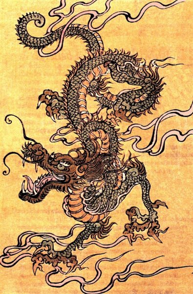 Китайская Ксилография дракон