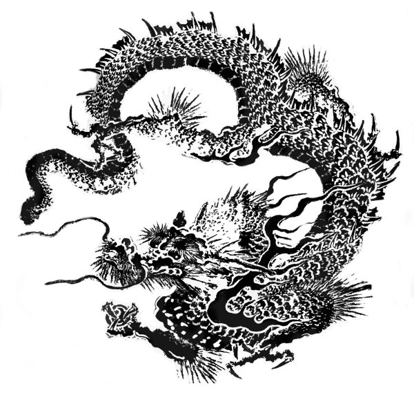 Японская гравюра дракон