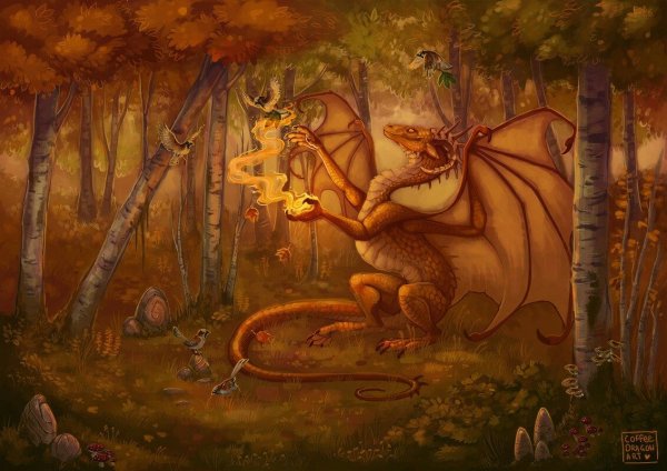 Осенний дракон арт
