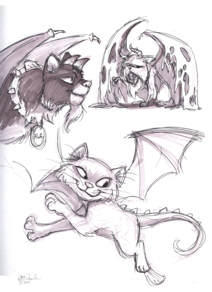 Рисунки драконов с кошек