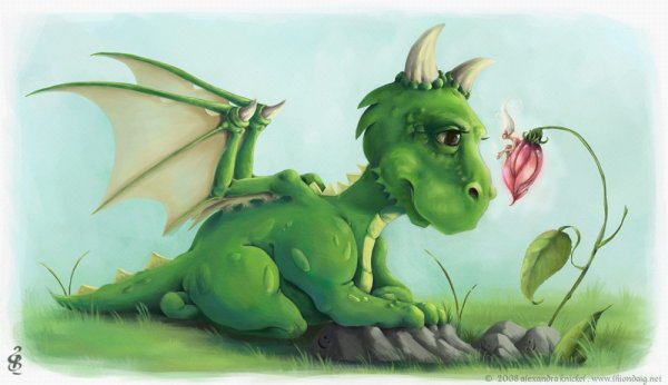 Милый зеленый дракончик