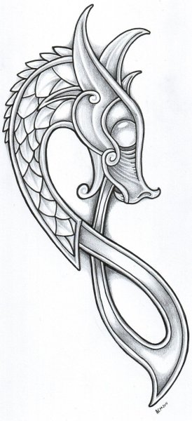 Кельтский орнамент дракон