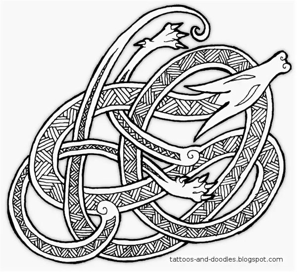 Кельтский орнамент дракон