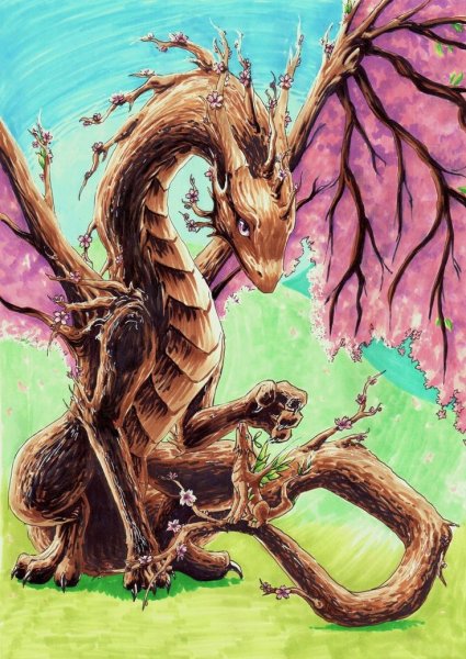 Рисунки древесный дракон
