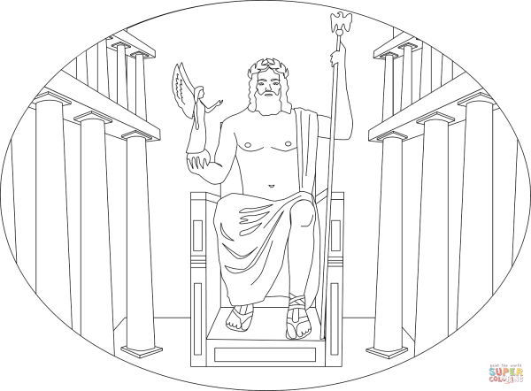 Греция храм Зевса раскраска