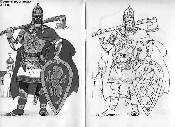 Рисунки древнерусского защитника воина